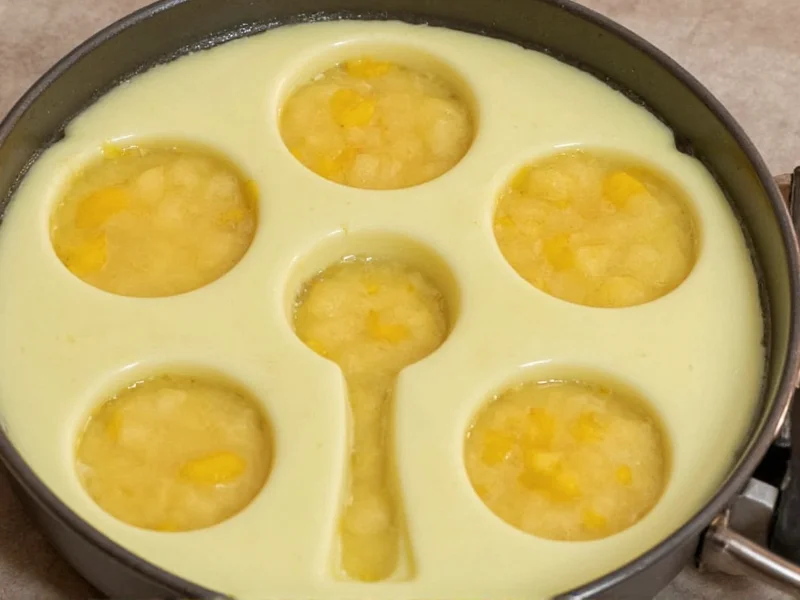 Portioned potato soup freezing in silicone molds