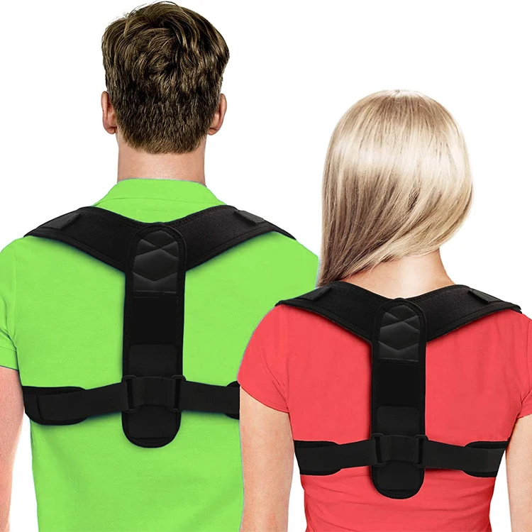 

Posture corrector back support belt adjustable back brace keep a good posture, Black