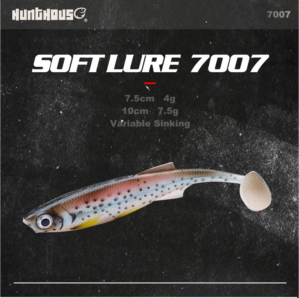 Hunthouse Wholesale Fishing Soft Plastic Lures Sinking Swimbait 7.5cm