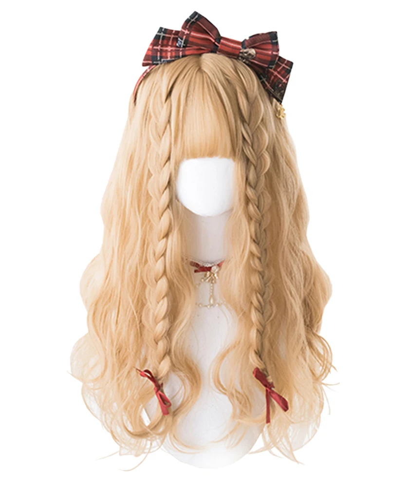 

Long Curly Honey Gold Hair 26 INCH Cute Harajuku Princess Lolita Sweet High Temperature Silk Cosplay Party COS Wig, Pic showed