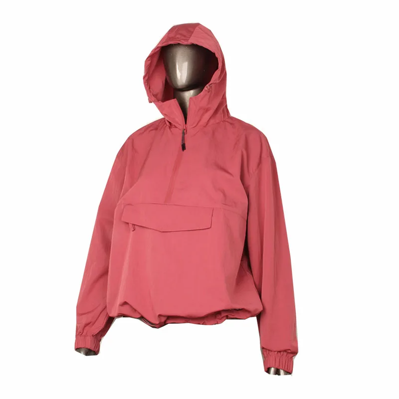 

High quality womens outdoor sports casual zip hoodie waterproof pullover red jacket windbreaker custom, Customizable