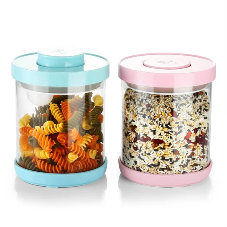 

New Arriving Borosilicate Glass Storage Jars with Airtight Plastic Lid Heat-resistant Food Jar