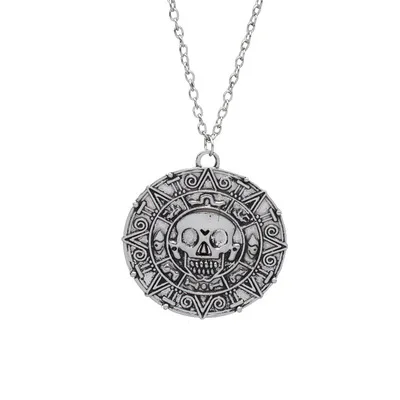 

2021 New Pirate Skull Silver Gold Pendant Necklace Anime Necklace Jewelry Pirate Necklace for Men Women, Picture shows