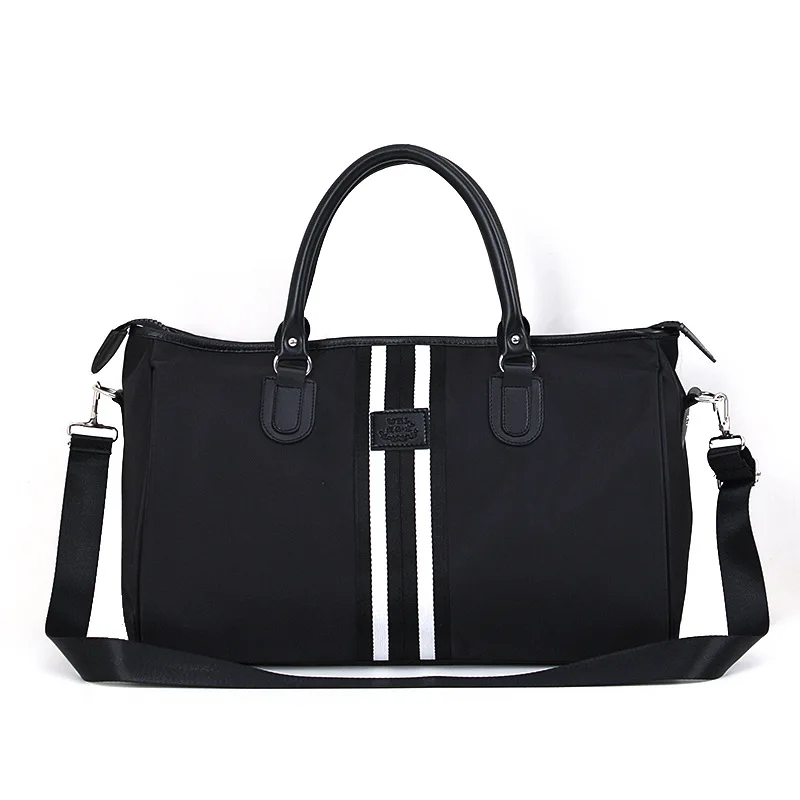 

V270 Factory wholesale black and white weekend overnight sports women duffle bags travel bag men