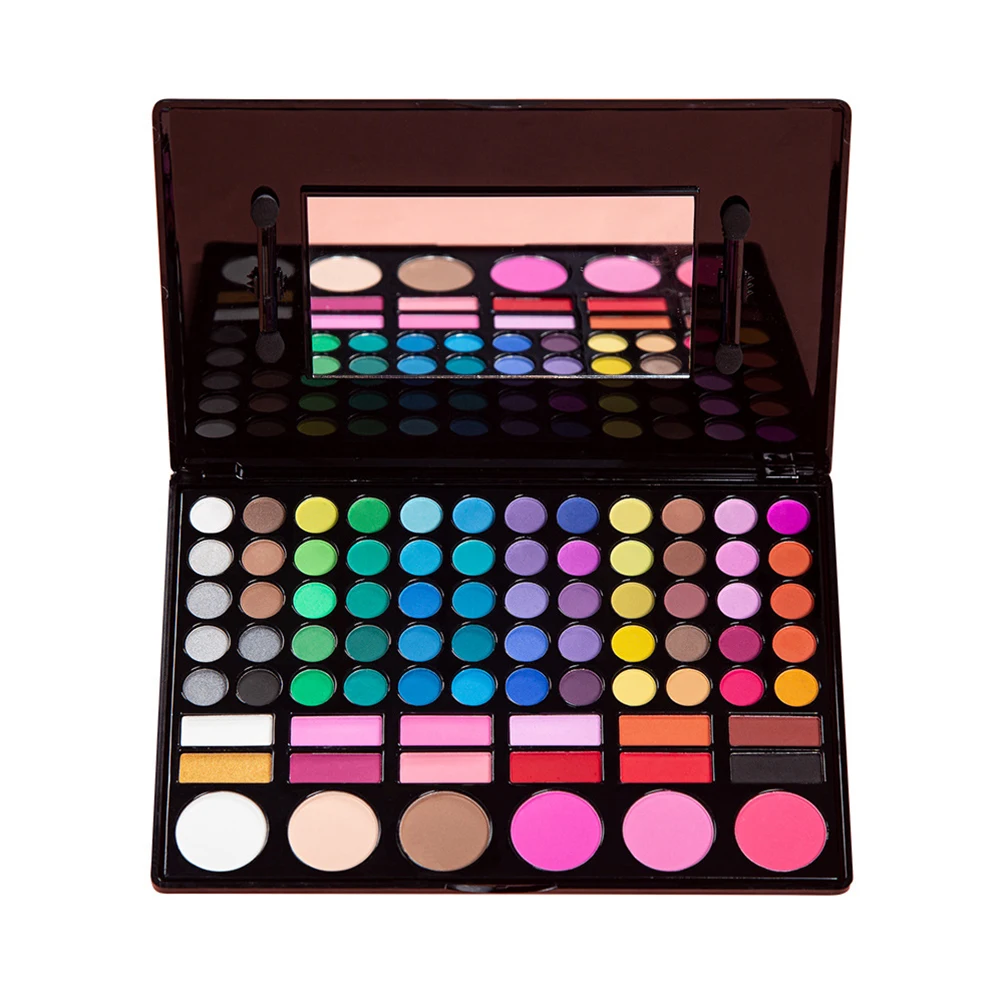 

78 Colors Matte Shimmer High Pigment Eyeshadow Palette Private Label Makeup Eye Shadow Palette Low Moq Highlight Contour Blush