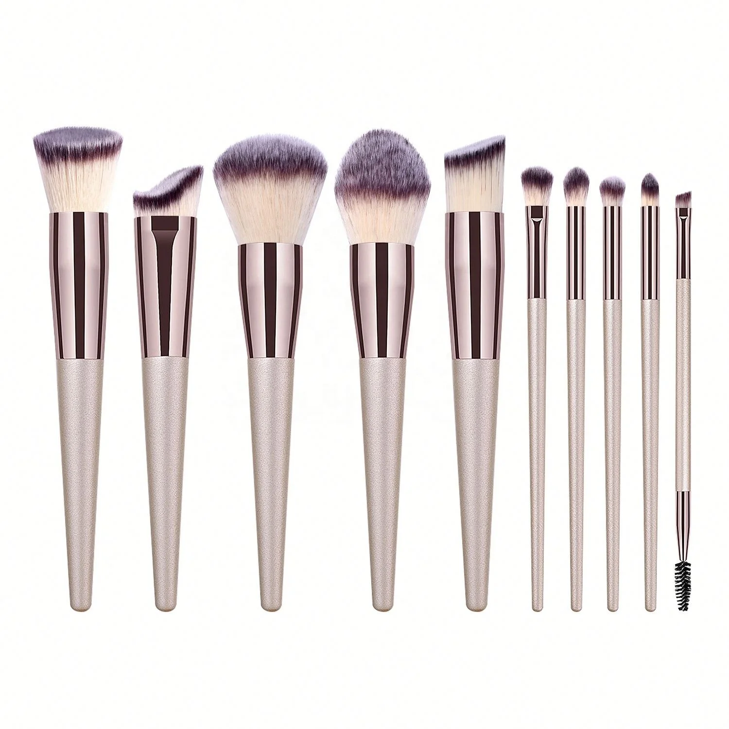 

Design 10/14 Pieces Champagne Gold Beauty Brush Eyeshadow Powder For Girls, Pics
