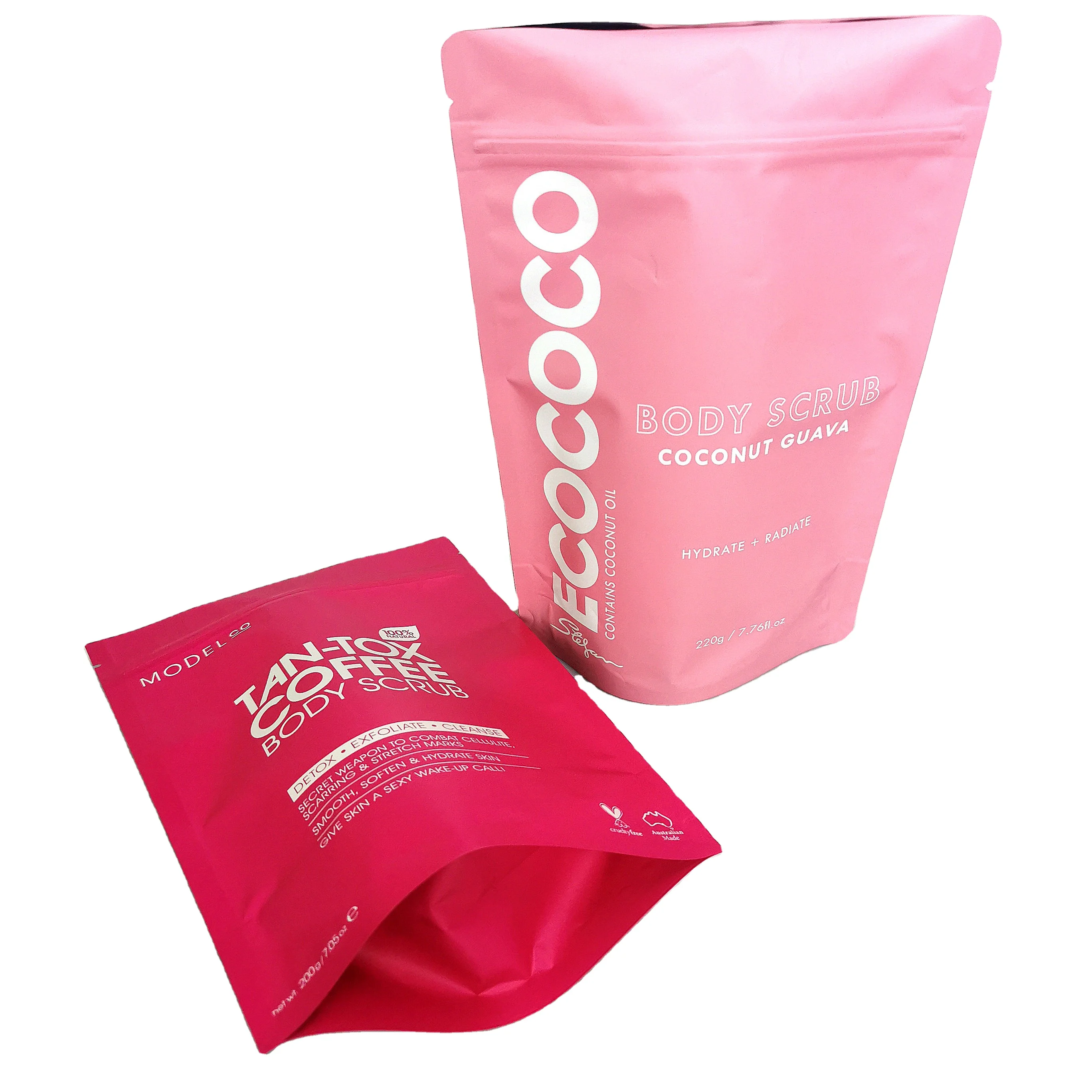 

Custom Logo Print Matte Pink Ziplock bag Smell Proof Packing