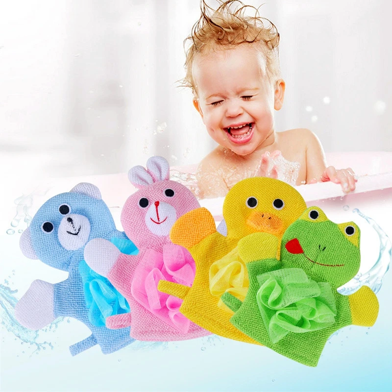 Hand Puppet Bath Wash Mitt Towel With Animal Designs For Children Bath