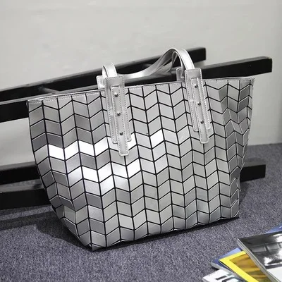 

Fashion Geometric Pu Tote Bags Custom Shopping Bag For Women Handbag