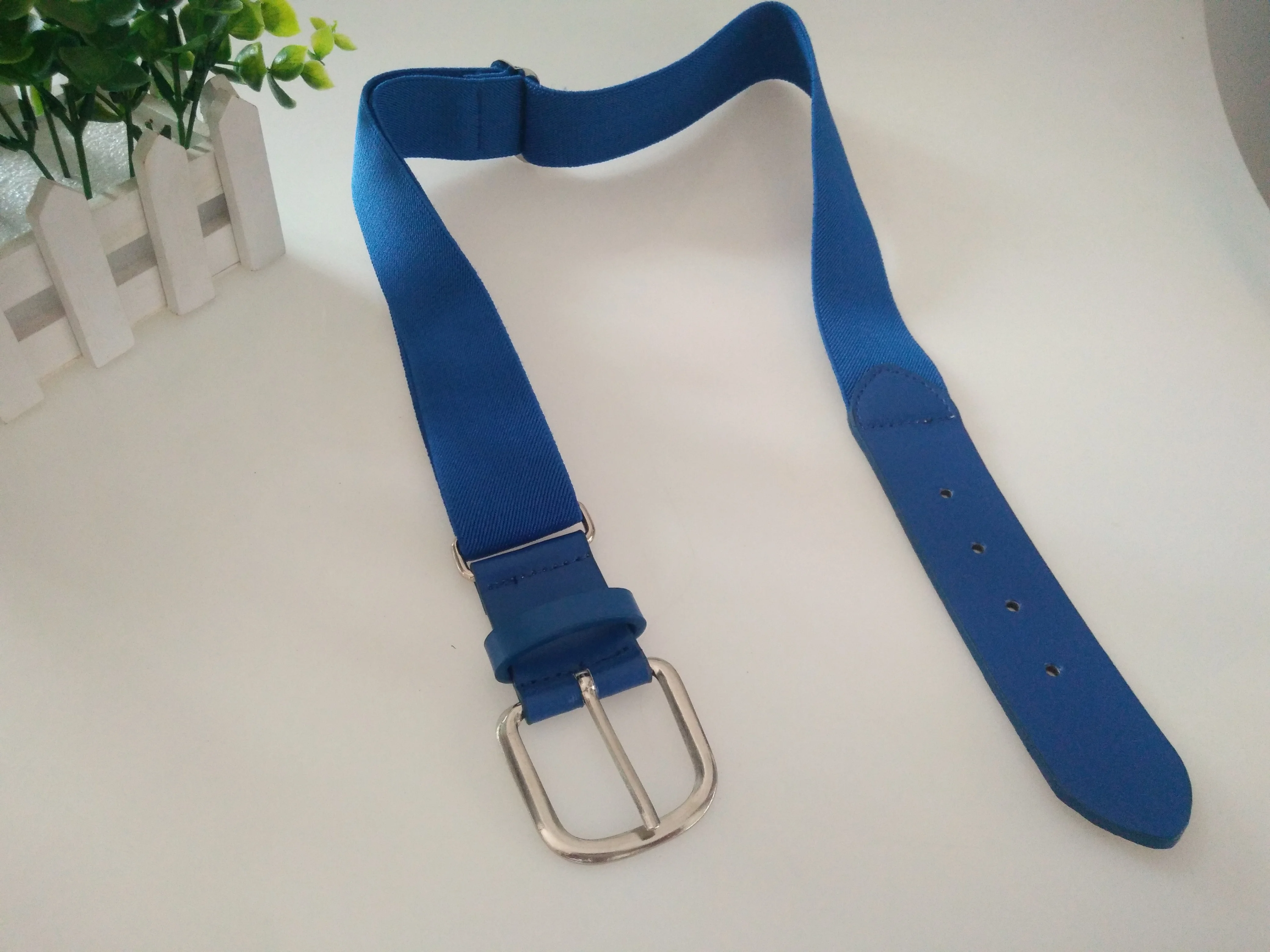 Elastic Youth Baseball Belt With Leather Tab Adjustable Sports Baseball