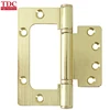 101x88mm Flush Easy Hinge, Satin Brass 3 Knuckle Furniture Iron Hinges to Korea