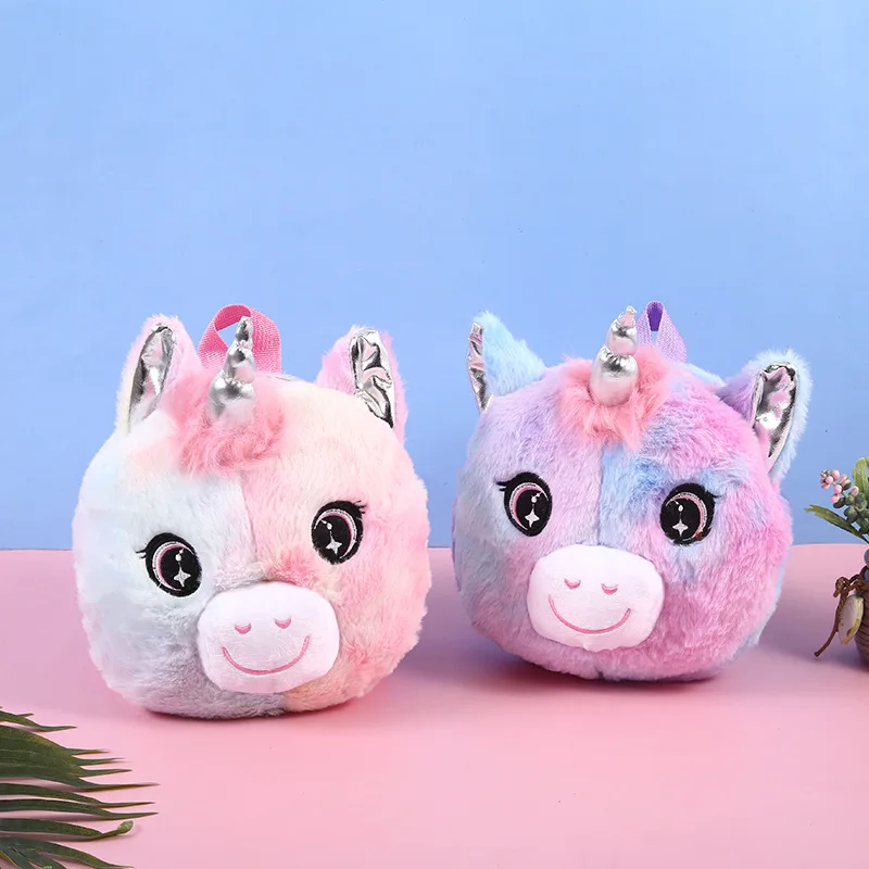 

MSYO Fashion Accessories Cartoon Unicorn Doll Toy Coin Storage Messenger Bags Soft Plush Tie Dye Kids Messenger Bags