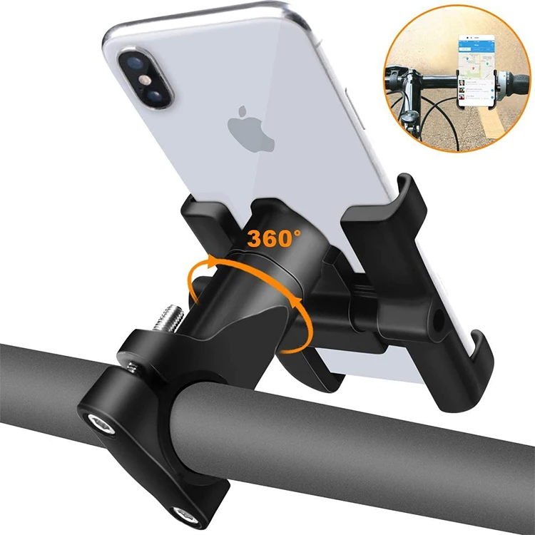 Upgraded Aluminum Alloy Motorcycle Mobile Phone Mount Holder 360 degree Adjustable Bike phone Holder for Motorcycle