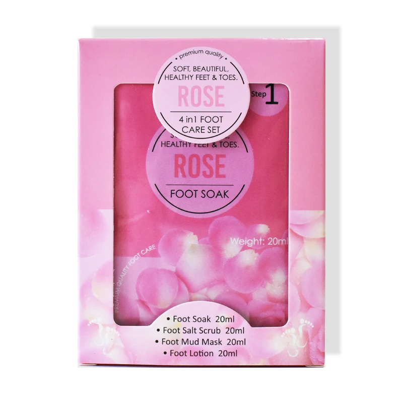 

Elegant Rose Crystal Mud Sea Salt Mud Mask Foot Cream Luxurious Foot Care Set Box Instant Delivery