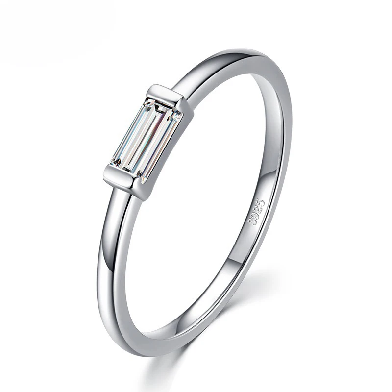 

Feminine Index Finger Ring S925 Sterling Silver Simple Cold Wind Inlaid Zircon Fidget Initial Ring, Picture shows