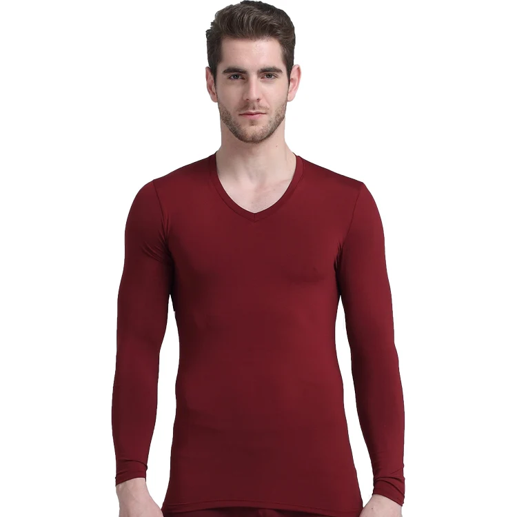 
OEM Mens Thermal Long John Set Smooth Knit Fleece Lined V Neck Heated Underwear for Winter 