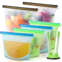 

2019 Best Seller BPA free FDA Grade Leakproof Reusable Silicone Food Storage Bag Washable Silicone Fresh Bag for Preserving