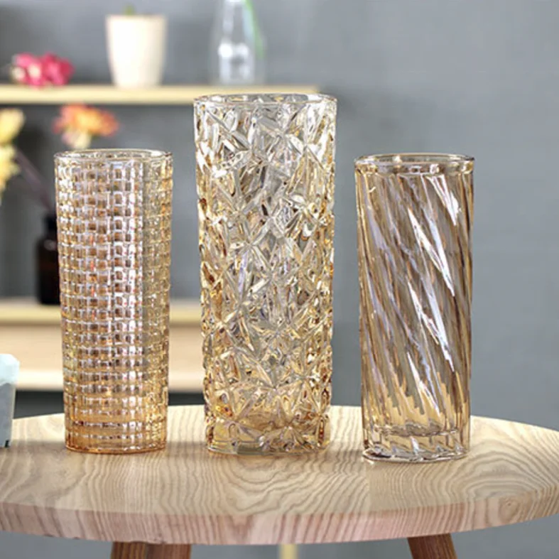 

Cylinder Coloured Glass Vase For Home And Wedding Decoration, Coustimized
