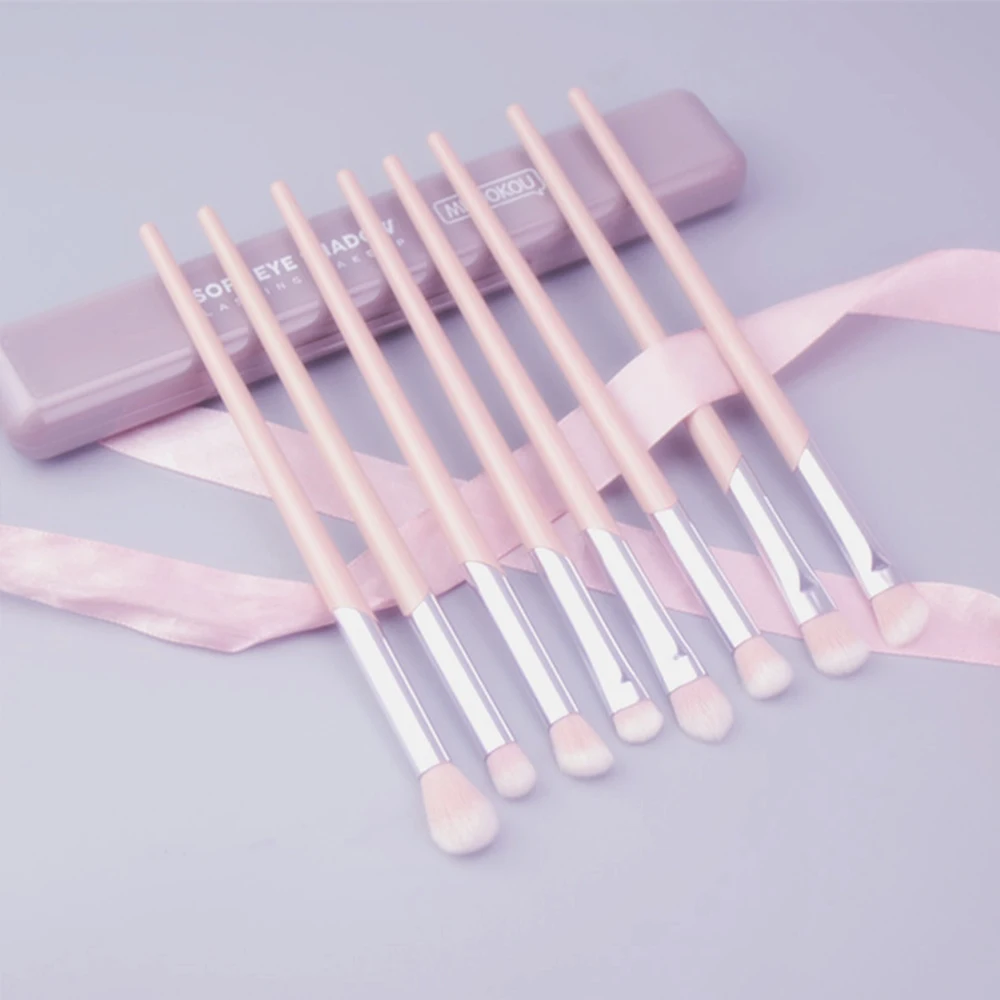 

pink white bevel eyeshad concealer brush set custom logo free samples makeup brush set pinceaux maquillage professionnel