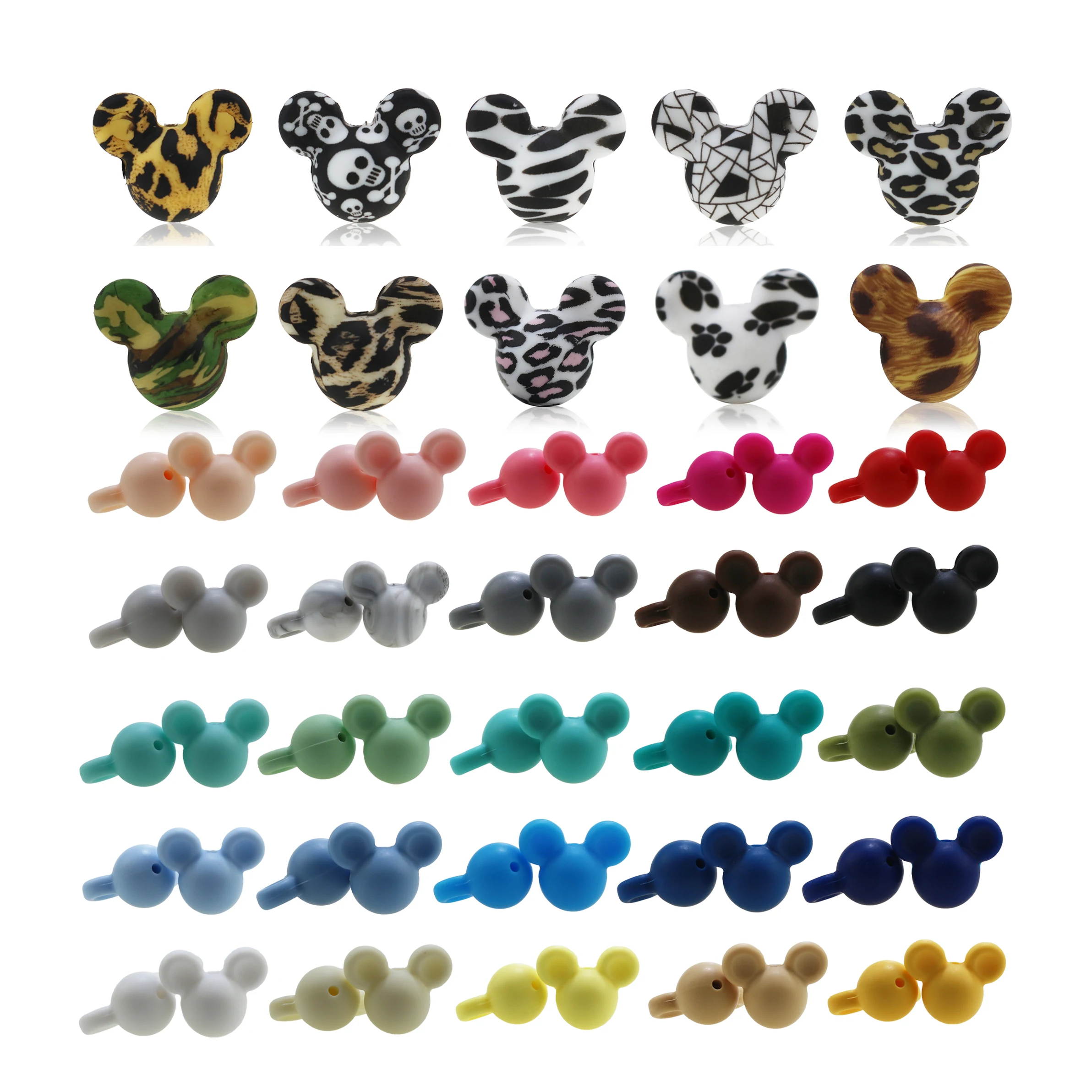 

Wholesale Rainbow Alphabet Mouse Pacifier Clip Teething Teether Lanyard Keychain Chew Mickey Silicone Beads Baby