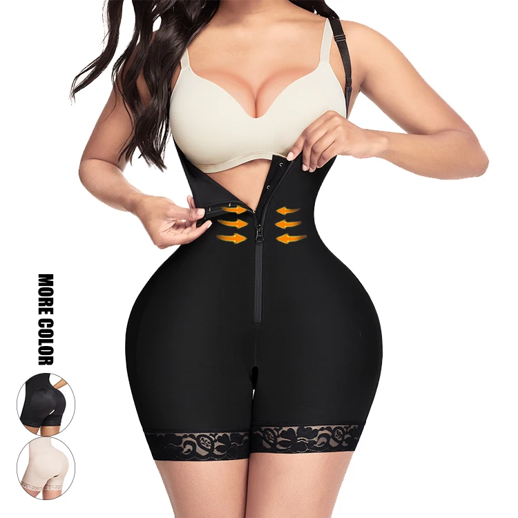 

Custom Service Body Shaper Zipper Design Tummy Control Elastic Hip Enhancer Butt Lifter Women Shapewear Bodysuit, Black,nude,brown