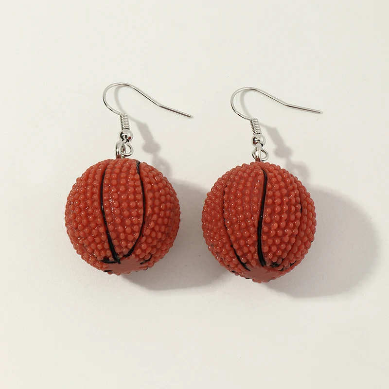 

Wholesale New Fashion Jewelry Cartoon Resin Basketball Football Earrings Women Resin Lovely Girls Cartoon Dangle Earring