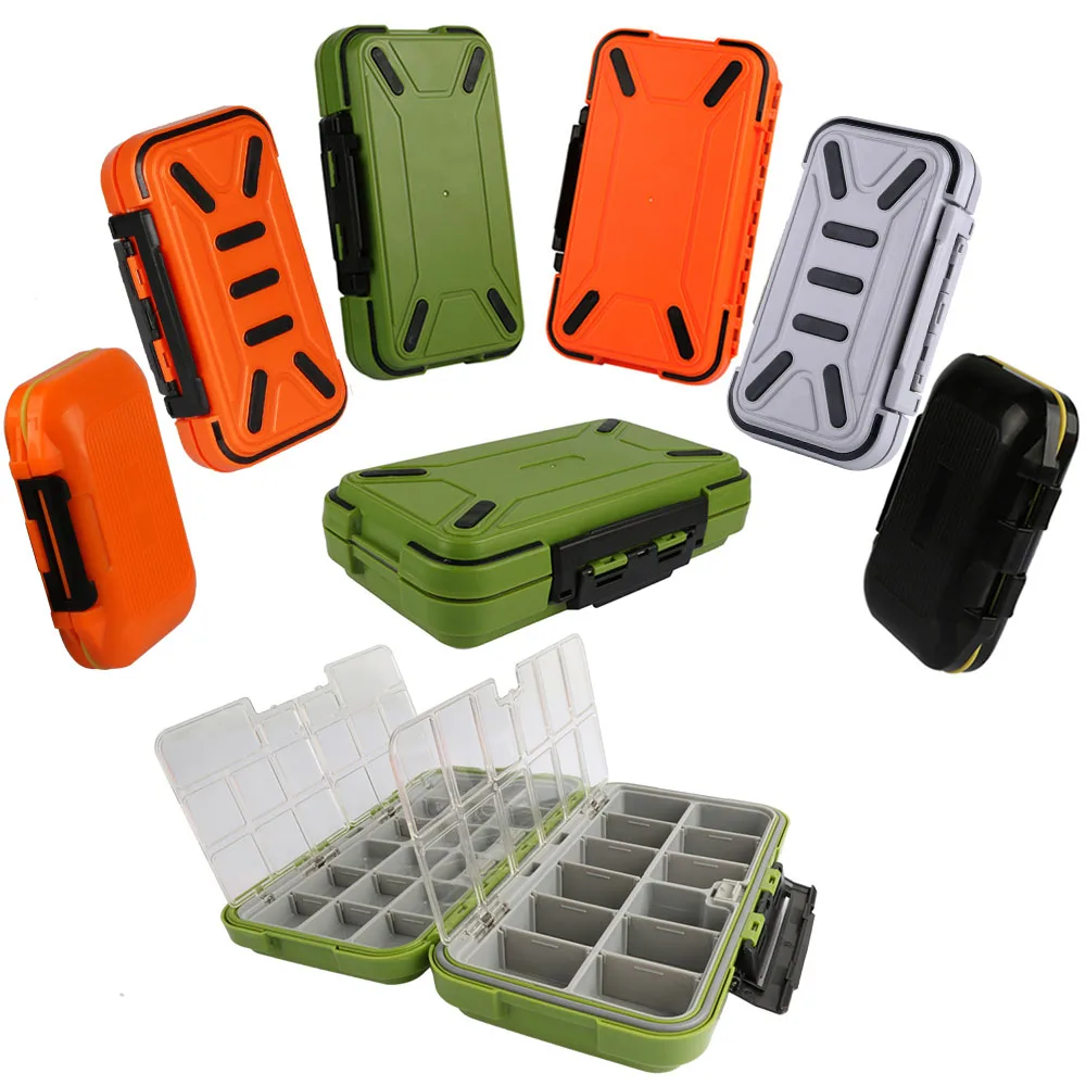 

So-Easy Double Sided Fishing Tackle Box 12 Compartments Bait Lure Hook Storage Box Fishing Accessories Plastic Storage Case, 5 colors