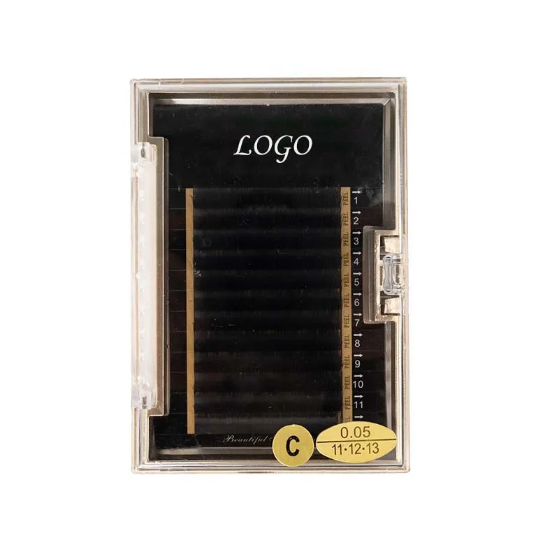 

All Size Russian Lashes Extensions Black Color Individual Lash Silk Faux Mink Custom Packaging Eyelash Extension