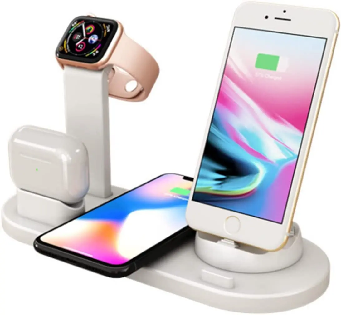 Universal 10W Fast Charging Station 5 in 1 Wireless Charger QI Multifunction Wireless