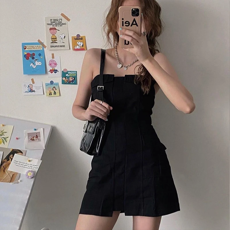 

sexy bodycon mini black solid evening club dresses off the shoulder halter high waist A-line girls dresses