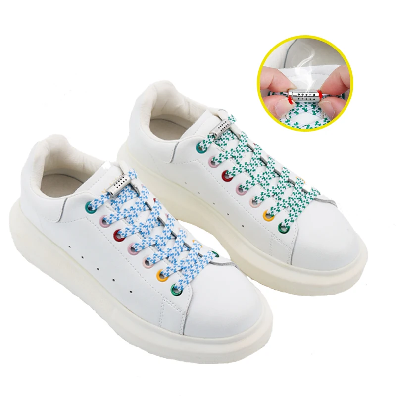 

Wholesale Aromatherapy Metal Capsule Buckle lazy shoelaces new fashion no tie shoe laces for sneakers elastic shoe laces