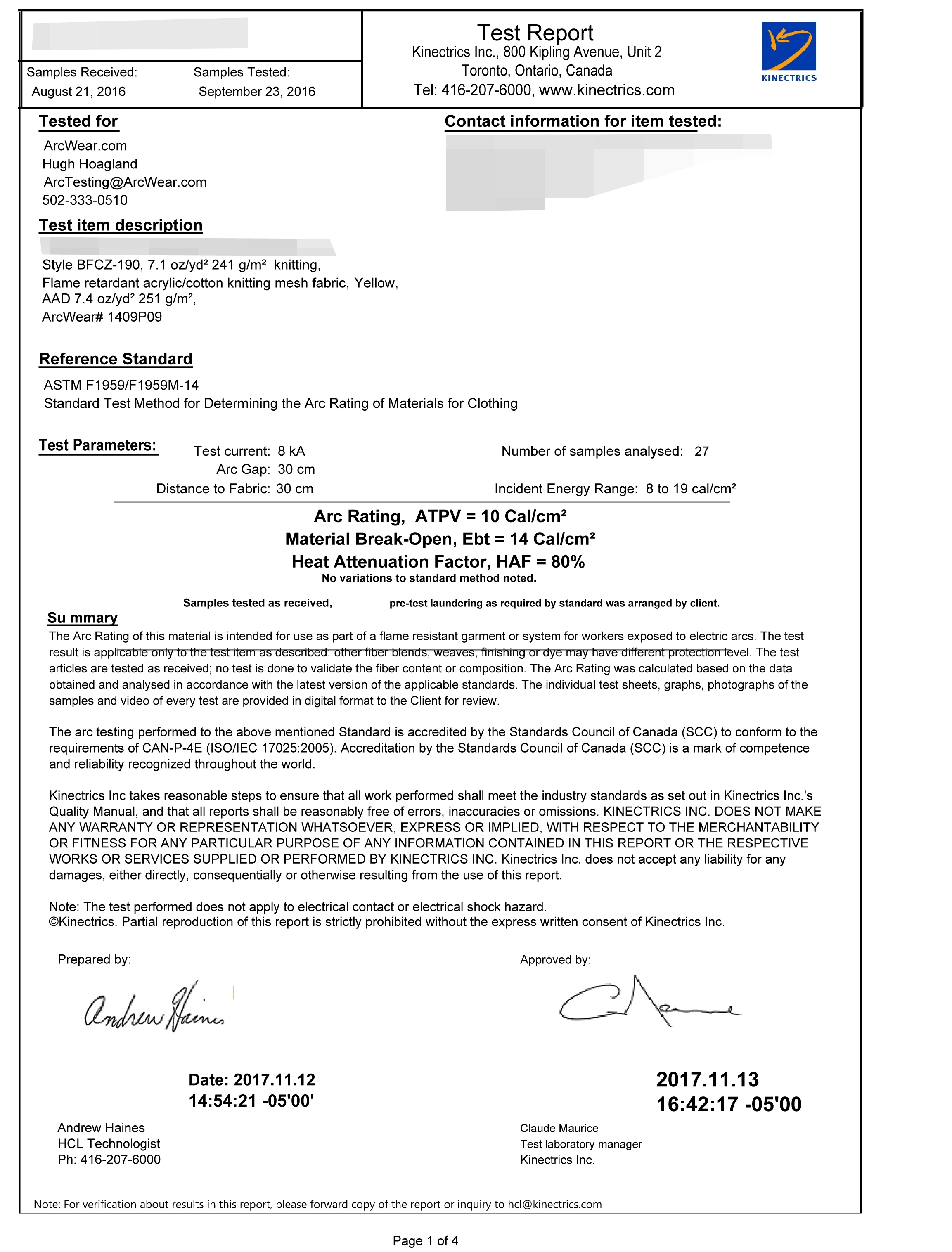 Flame Retardant Arc Rating Atpv 5.112 High Visibility Waistcoat,5pt