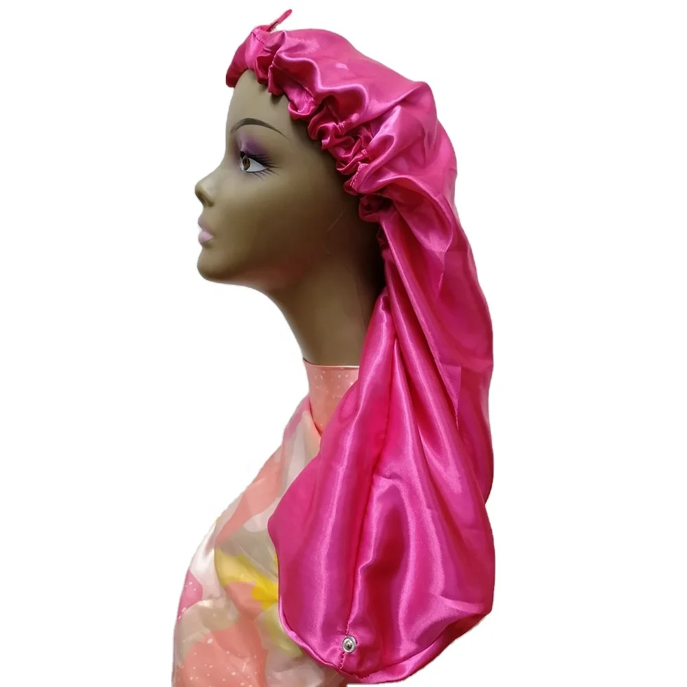 

Soft Silk Sleep Caps for Women Braids Dreadlocks Adjustable Slap Clasped Satin Bonnet, Customized