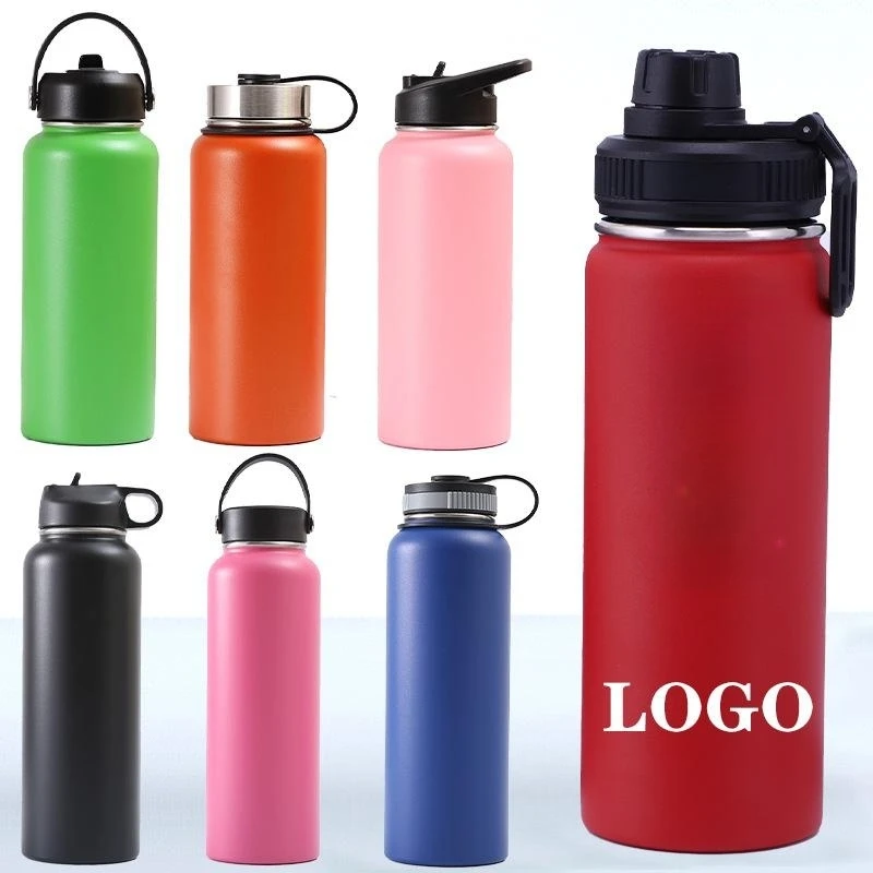 

H3 custom logo 18oz 24oz 32oz 40oz cheap Vacuum Insulated thermos Flask Stainless Steel sports water bottle with lid Wide Mouth