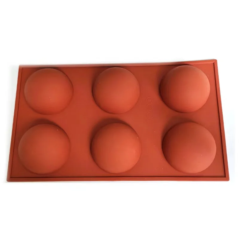 6 Cavity Round Half Ball Shaped Silicone Chocolate Mold DIY Dessert ...