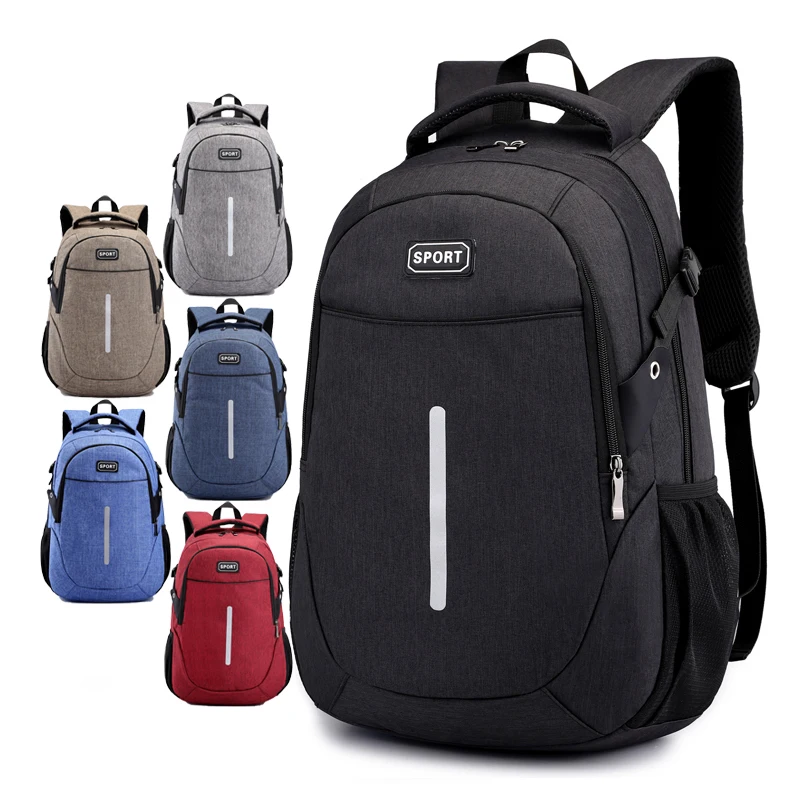 

20 Inch Polyester Colorful Factory Wholesale Simple Design Nylon Fabric Custom Logo Brand OEM/ODM Laptop Backpack Bagpack Bag, Black, blue, dark blue, gray, brown, red or custom