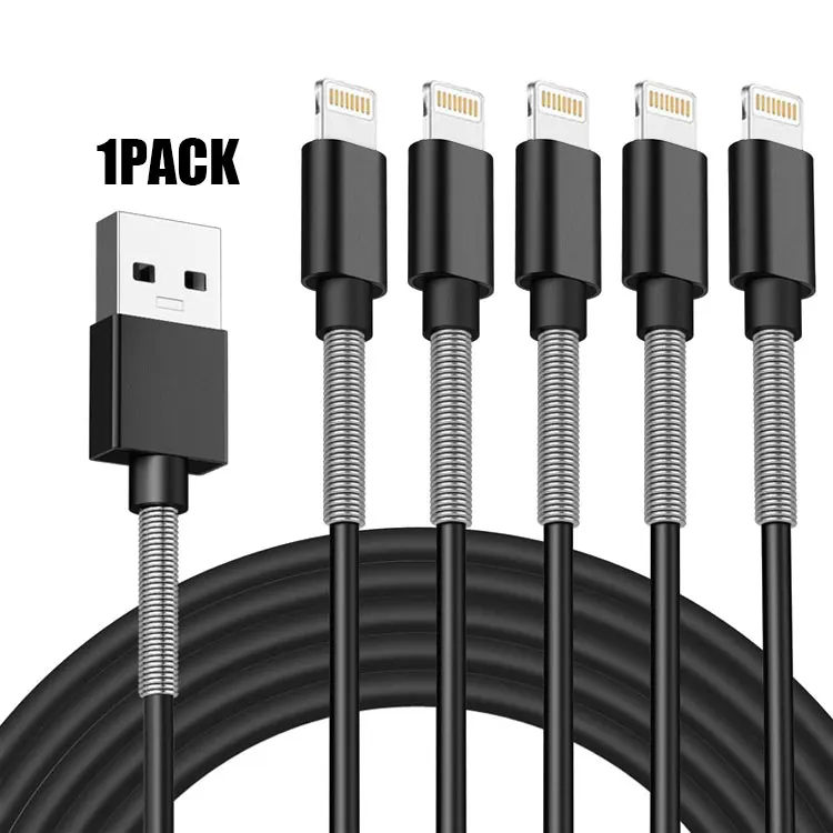 

Free Shipping 3ft/1m Spring Cable Charger for iPhone USB Cables iPhone X Cable USB Data Charging Cords, Grey