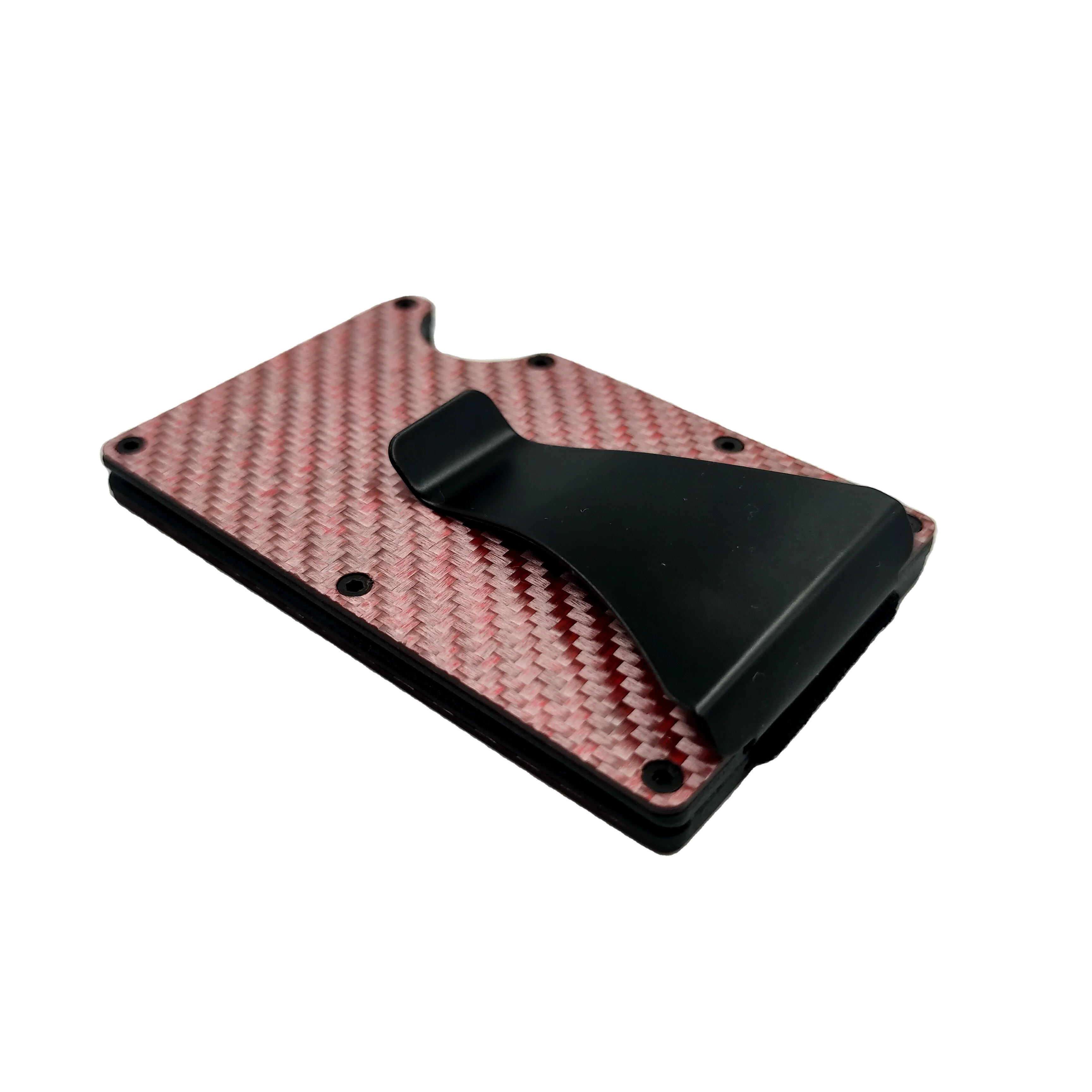 

New Version Metal Card holder Supplier RFID Blocking Carbon fiber Credit Card Holder with Money Clip, Black, blue, yellow, pink, gray