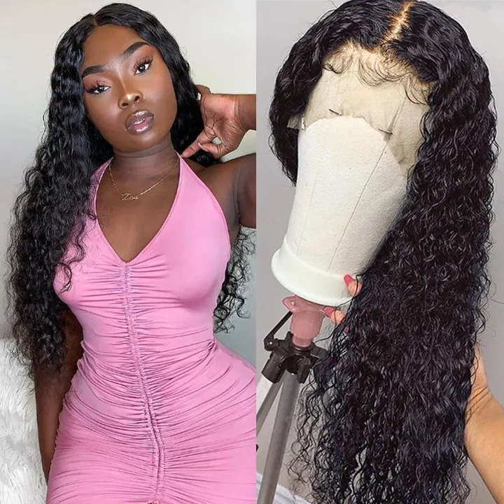 

Mink Brazilian Virgin Water Wet and Wavy 13X4 Pre Plucked Lace Frontal Human Hair Lace Front Wigs