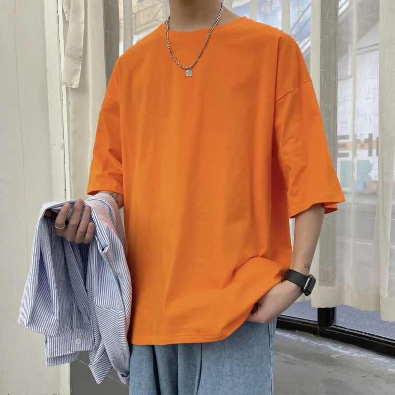 

Custom Logo Printing Oversize Solid Color Loose Over Size Unisex T Shirt Men Women