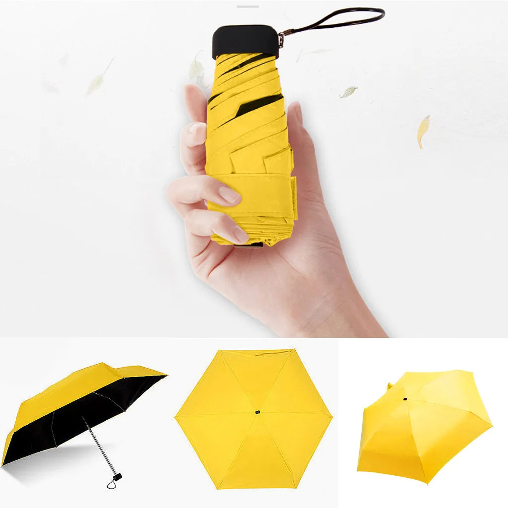 Small Travel Lightweight Umbrella for Rain & Sun LEAGERA Mini Umbrella For Purse UPF 50+ UV Protection 5 Fold Umbrella Women Kids Multiple Colors 