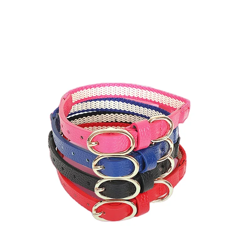 

Non-toxic Safety Knitted Top Layer Cowhide Dog Collar Comfortable Metal Buckle Adjustable Pet Collar For Dog Walking, Multiple color