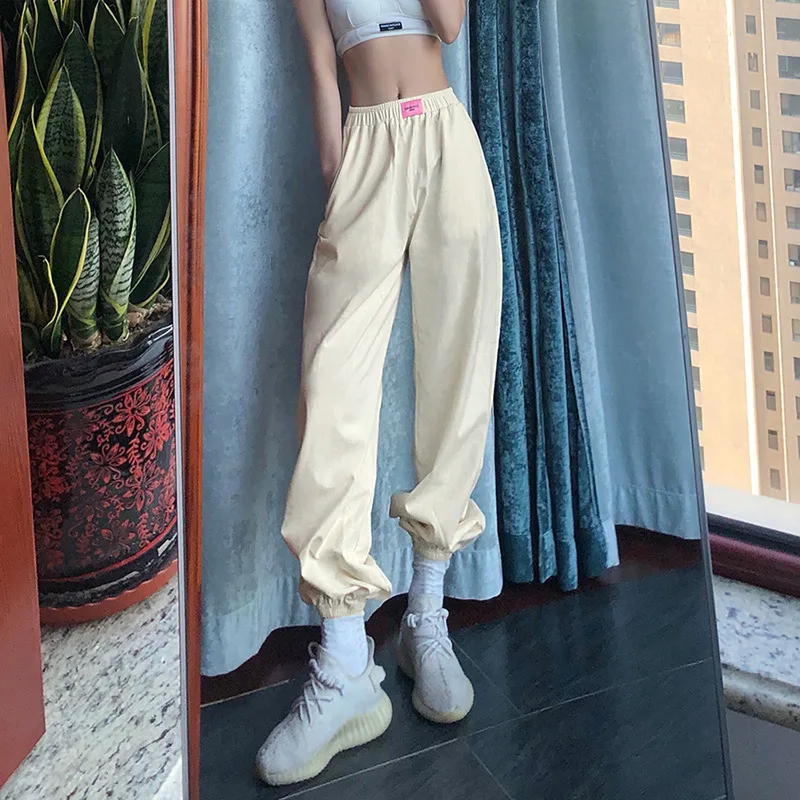 

Women Sweatpants Loose Casual Letter Label Harem Trousers Street Fashion Jogging Pants 2021 Athleisure Comfort Pantaloons