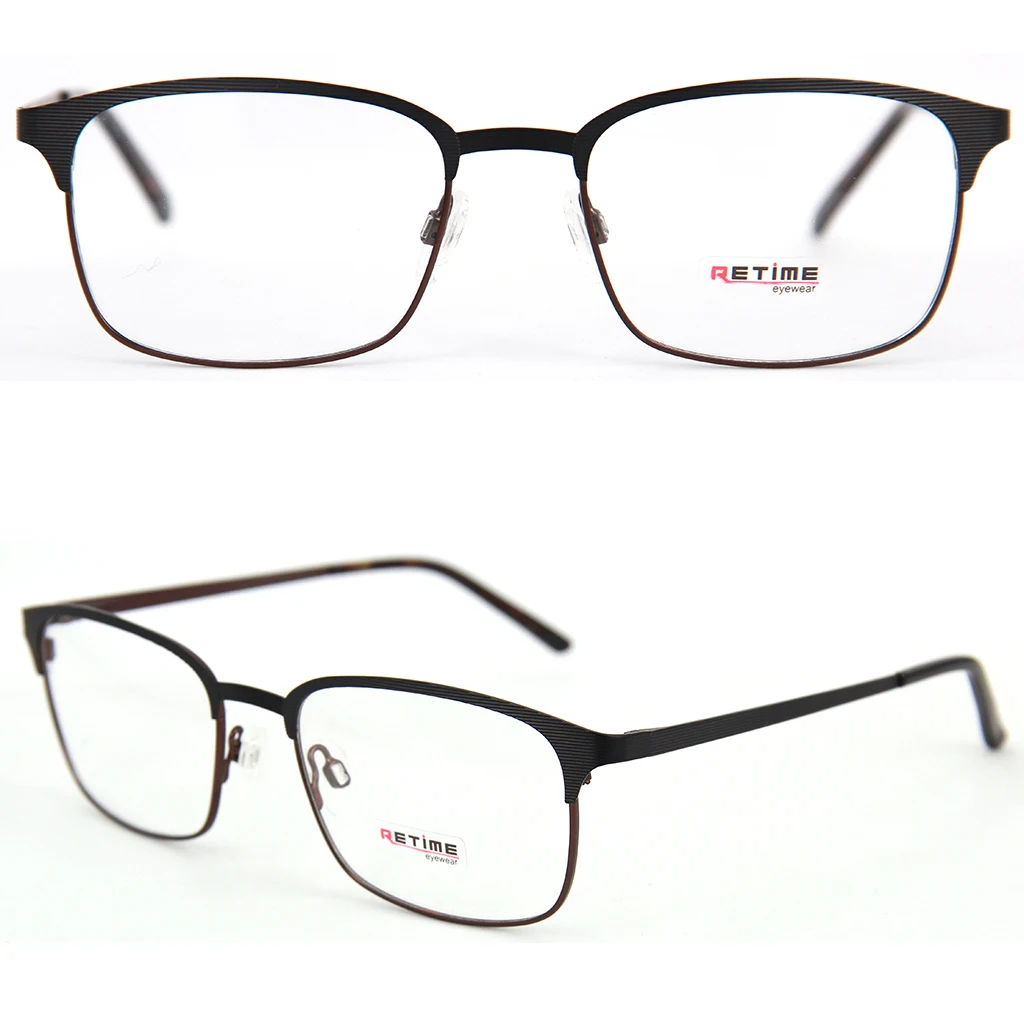 

Wholesale RTS two tone color plating metal stainless steel optical frame glasses for men