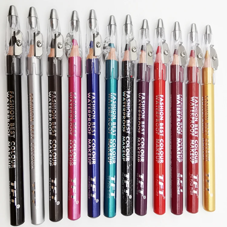 

TFT new 12 colors eye shadow pen with pencil sharpener lipstick pen lip liner pen