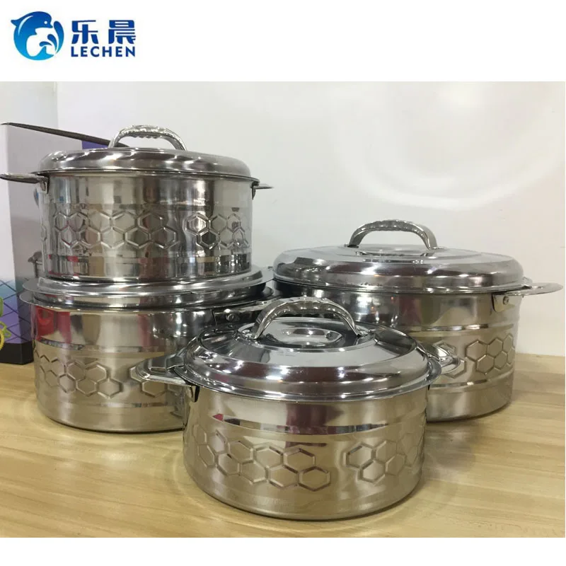 

Stainless Steel Food Warmer hot pot set kitchen Lunch Box Container Double Heat Preservation Pot Food Warmer 3pcs 4pcs set, As photo