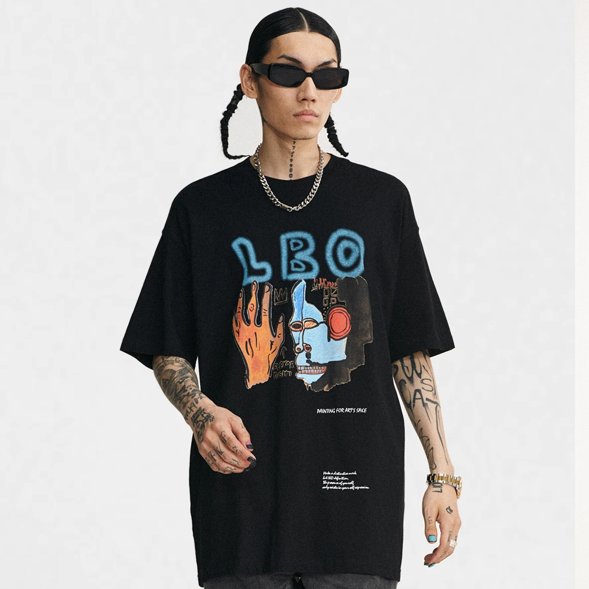 

Summer 200G New Collection Fashion Street Wear Loose Black And White Tshirts With Logo Custom Logo Printed Men Clothes T Shirts