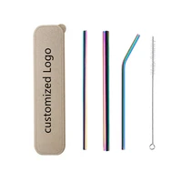 

Amazon top seller 2019 Gold Metal Drinking Straw Stainless Steel with box