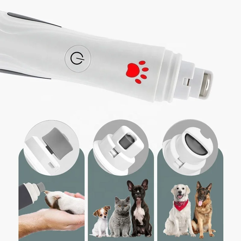 

Dog Nail Clipper Pet Nail Grinder USB Electric Painless Cats Dogs Paws Grooming Trimmer With LED Light 3-Speed Low Noise