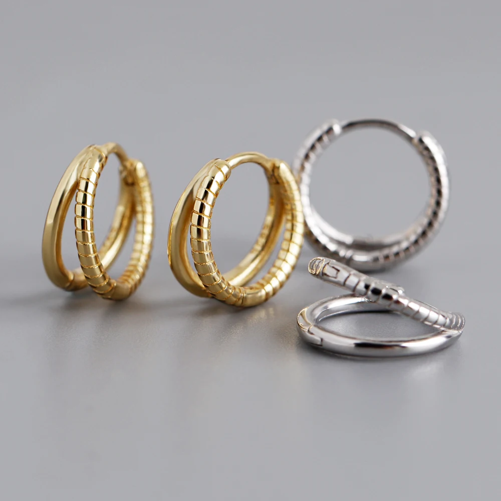 

fashion jewelry 925 silver earrings jewelry 18K gold plated sterling silver hoop earrings for women